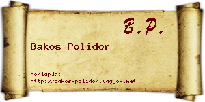 Bakos Polidor névjegykártya